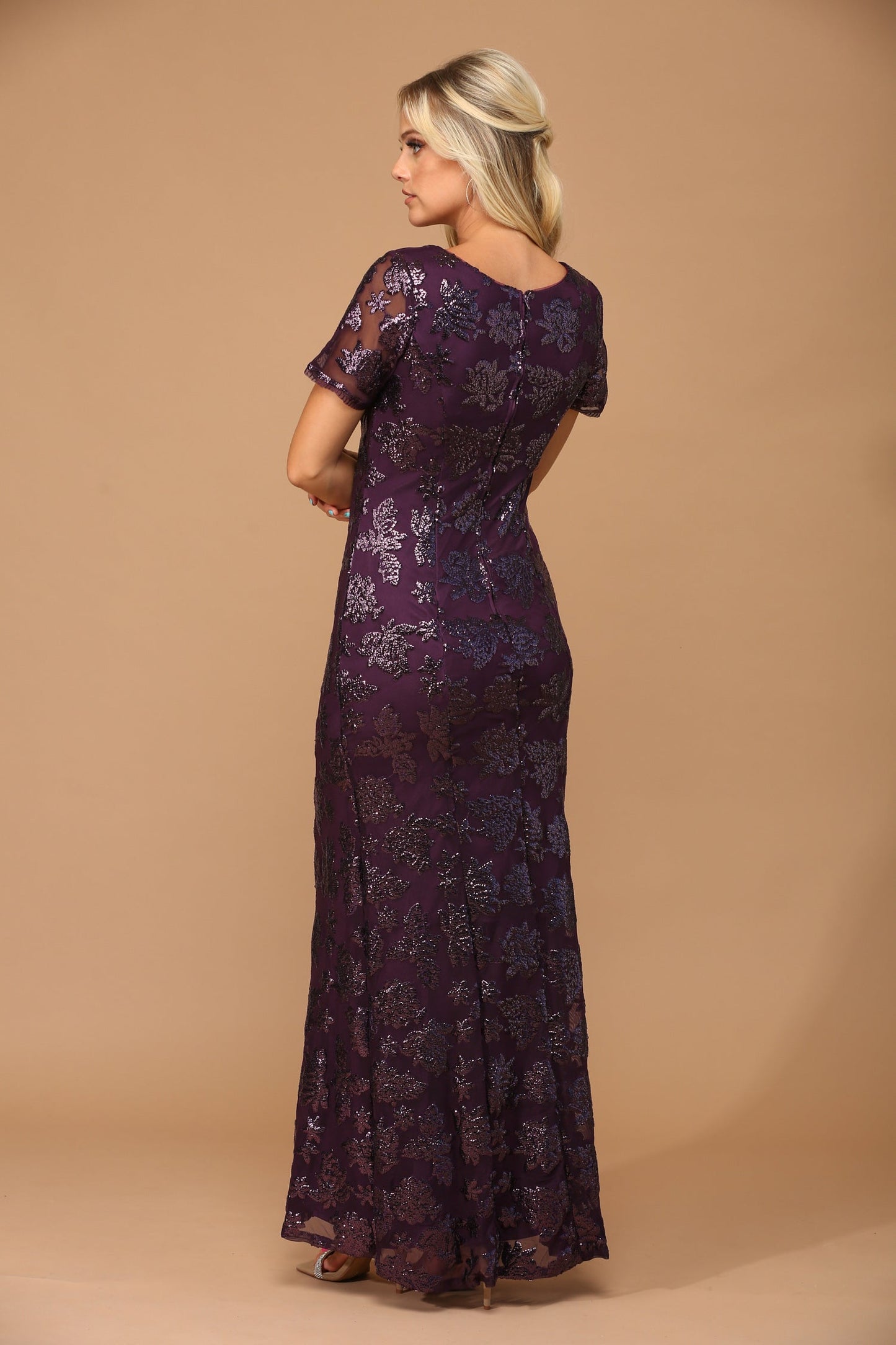 Mother of the Bride Long Formal Evening Dress Plum