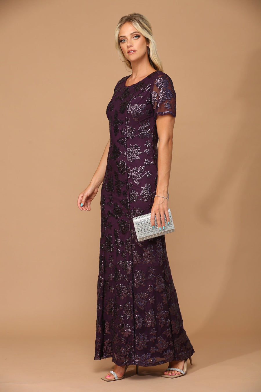 Mother of the Bride Long Formal Evening Dress Plum
