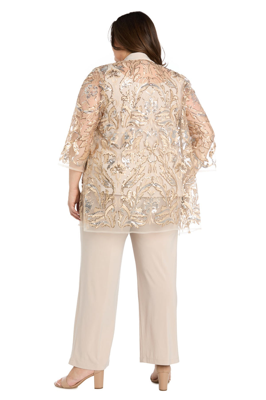 Pant Suit Plus Size Sequin Long Formal Pant Suit Gold
