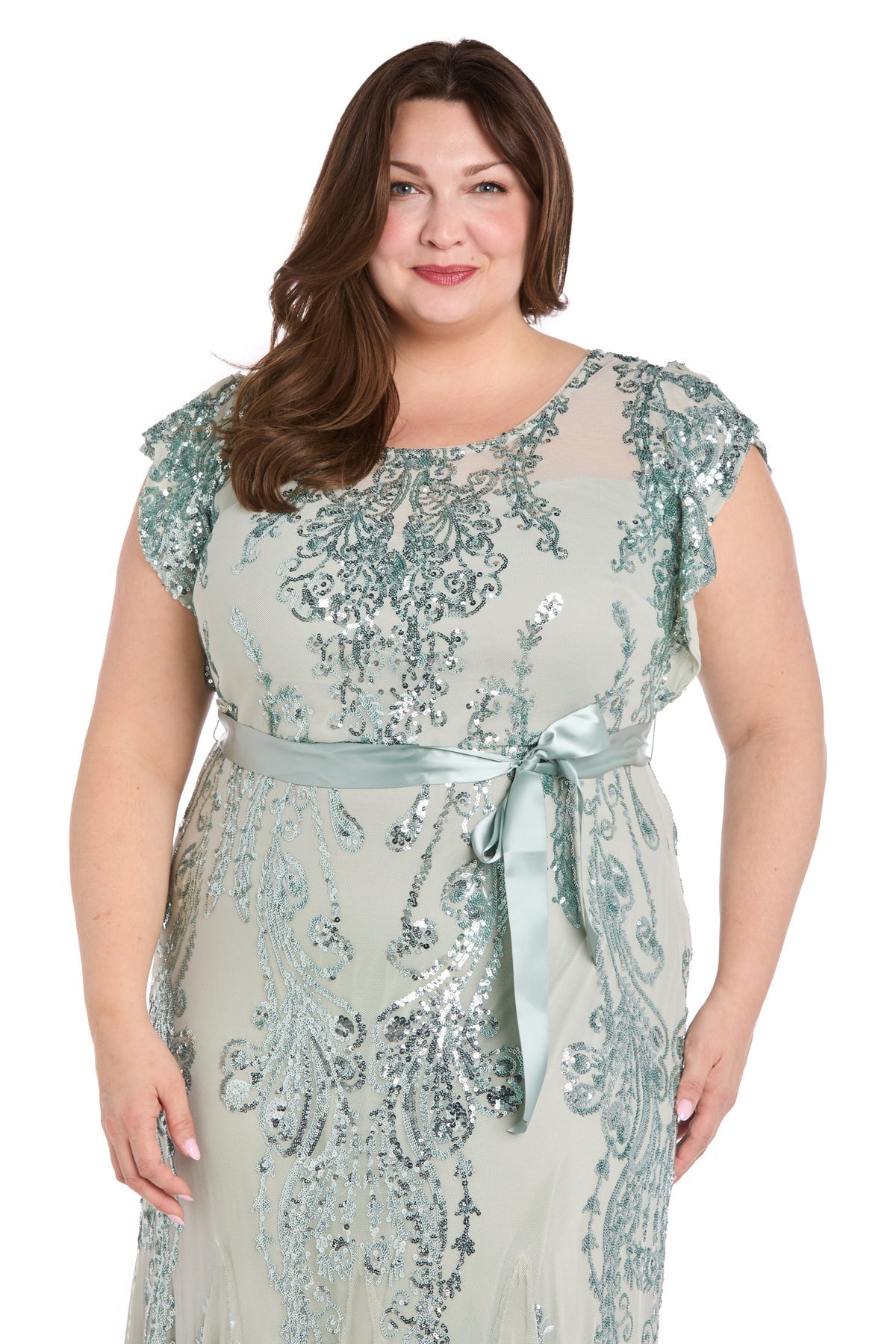 Plus Size Dresses Plus Size Long Mother of the Bride Formal Dress Sage