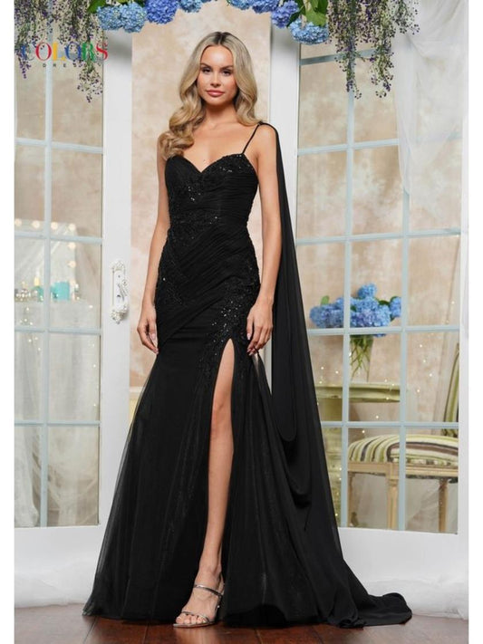 Prom Dresses Formal Fitted Long Evening Prom Dress Black