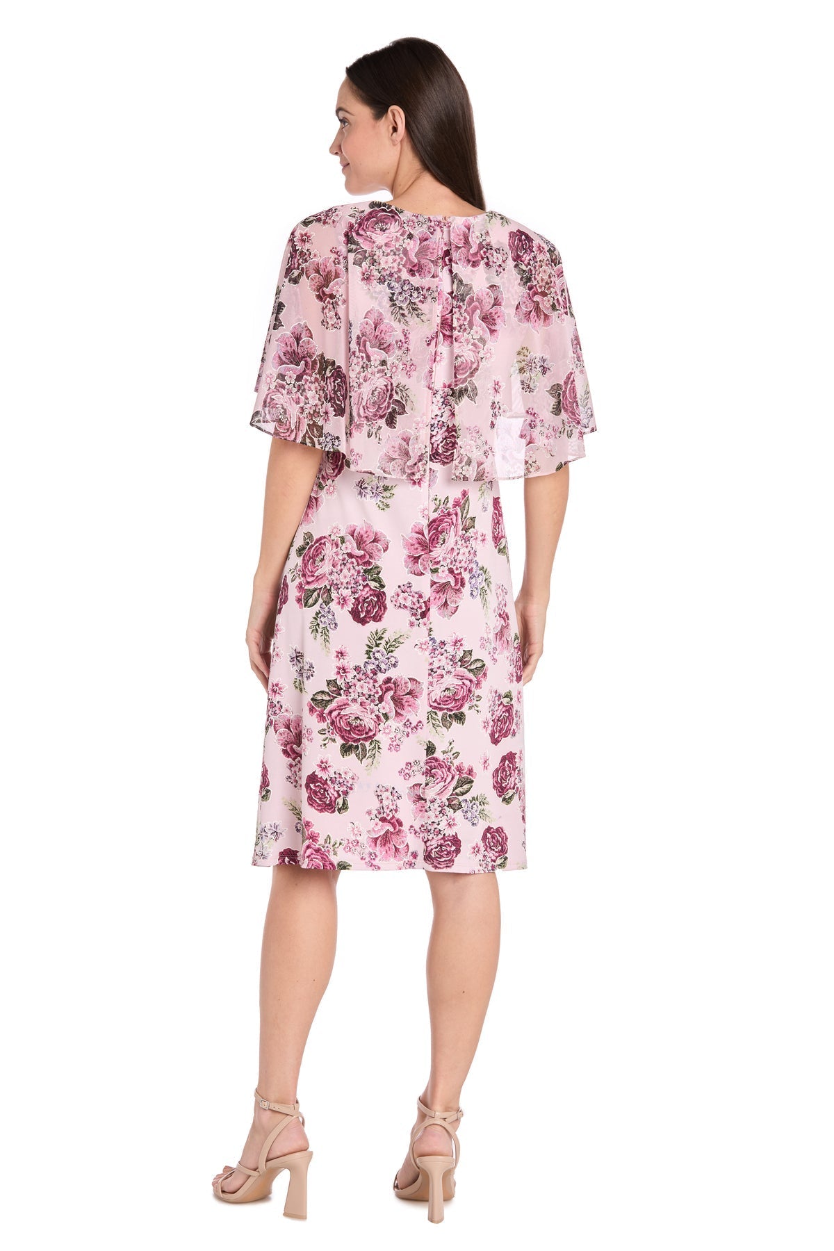 Cocktail Dresses Short Floral Print Knee Length Cocktail Dress Blush/Pink