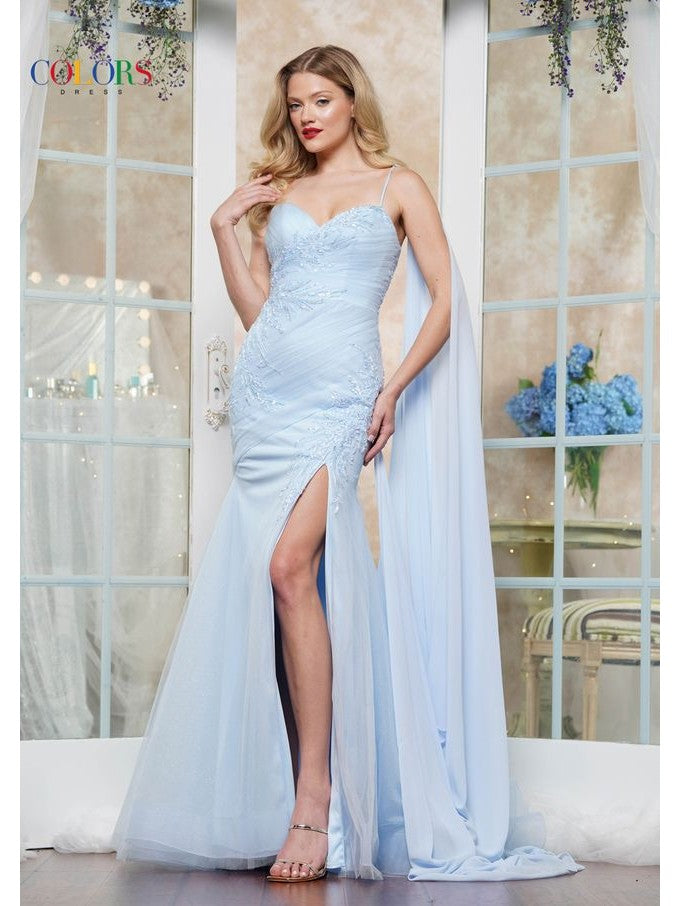 Prom Dresses Formal Fitted Long Evening Prom Dress Light Blue