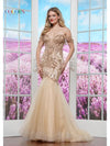 Prom Dresses Long Fitted Formal Beaded Prom Dress Nude