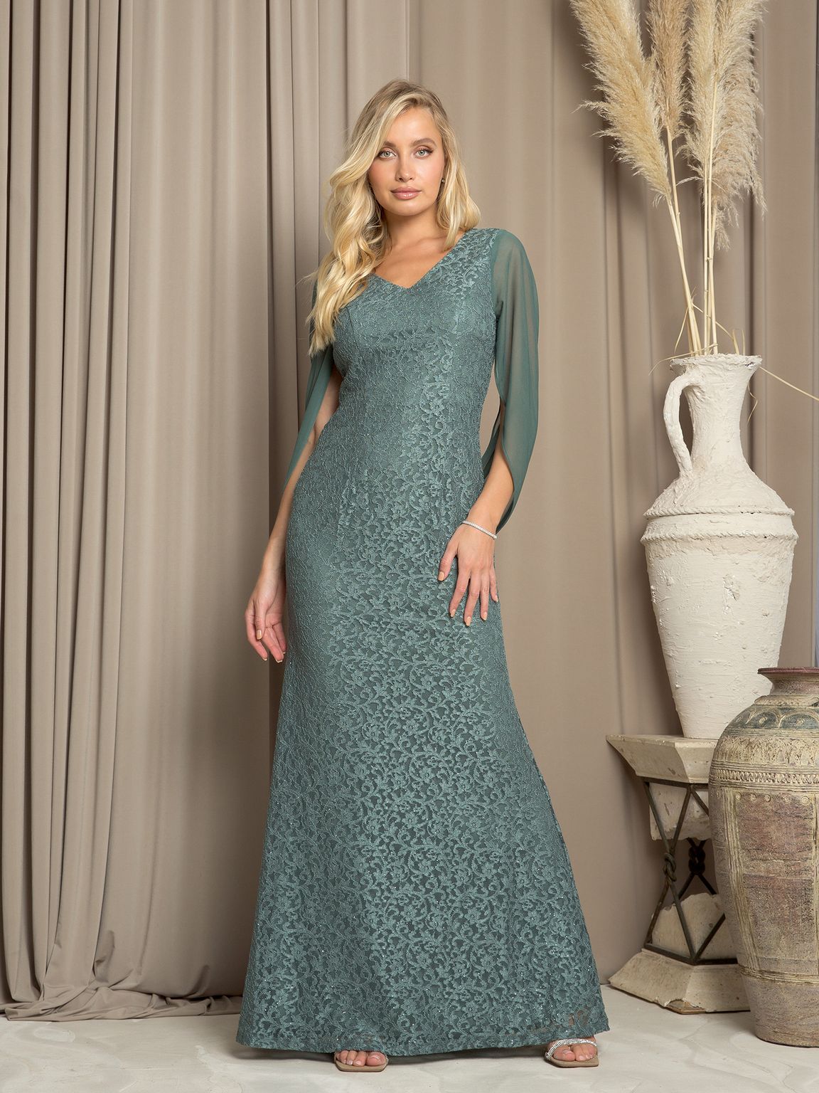 Mother of the Bride Dresses Formal Long Lace Mother of the Bride Dress Eucalyptus
