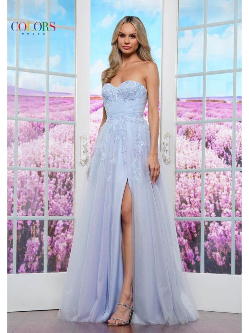 Prom Dresses Long Formal Beaded Ball Gown Prom Dress Blue