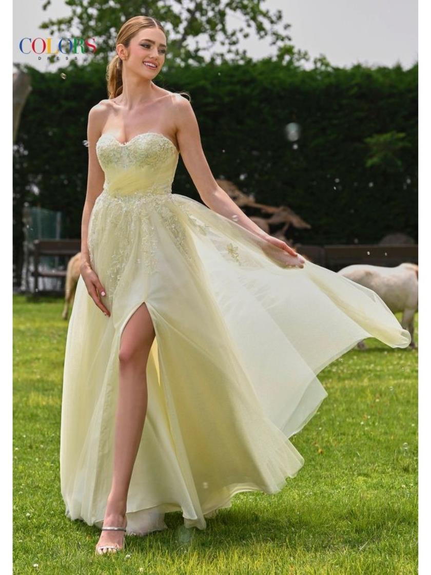 Prom Dresses Long Formal Beaded Ball Gown Prom Dress Yellow