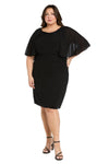 Plus Size Dresses Plus Size Short Cocktail Cape Dress Black