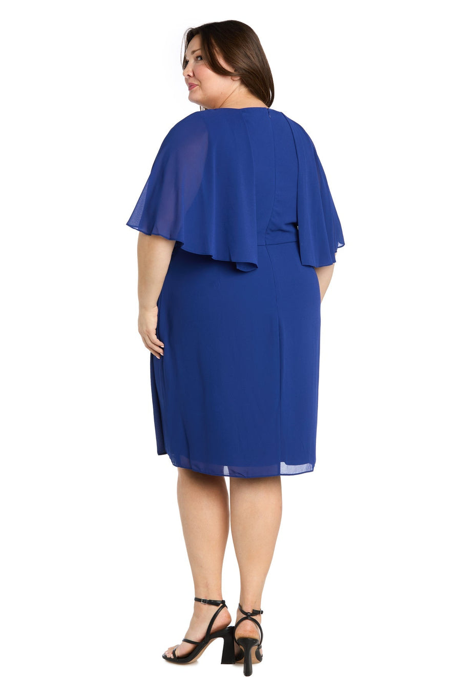 Plus Size Dresses Plus Size Short Cocktail Cape Dress Indigo
