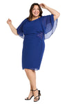Plus Size Dresses Plus Size Short Cocktail Cape Dress Indigo