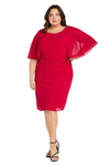 Plus Size Dresses Plus Size Short Cocktail Cape Dress Red
