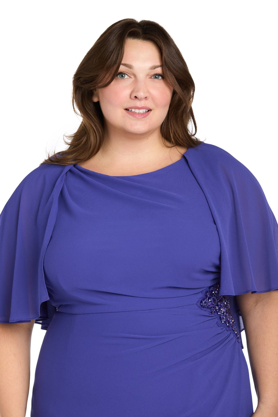 Plus Size Dresses Plus Size Short Cocktail Cape Dress Violet