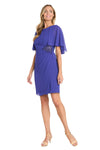 Cocktail Dresses Short Mother of the Bride Beaded Cape Cocktail Dress Violet