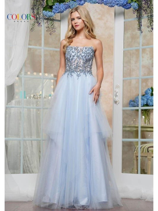 Prom Dresses Long Beaded Formal Prom Dress Blue