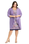 Plus Size Dresses Short Plus Size Printed Jacket Dress Lavender
