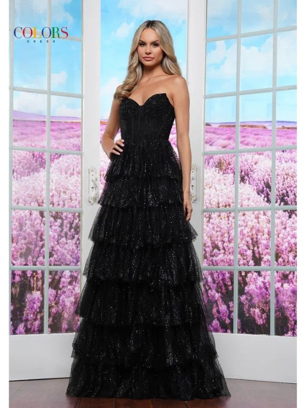Prom Dresses Long Ball Gown Formal Ruffle Prom Dress Black