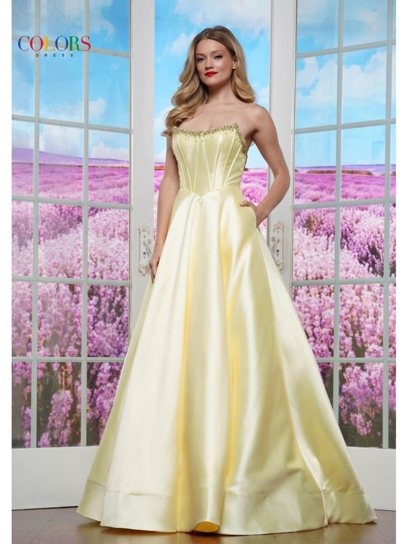 Prom Dresses Formal Ball Gown Long Evening Prom Dress Yellow