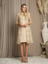 Mother of the Bride Dresses Short Metallic Lace Jacket Mother of the Bride Dress Champagne