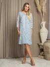 Mother of the Bride Dresses Short Metallic Lace Jacket Mother of the Bride Dress Dusty Blue