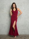 Prom Dresses Long Slit Fitted Formal Prom Dress Burgundy