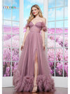 Prom Dresses Formal Sheer Long Ball Gown Prom Dress Deep Mauve