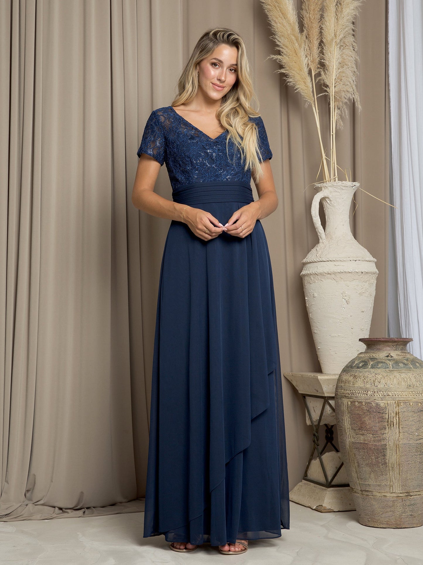 Mother of the Bride Dresses Sequin Long Lace Mother of the Bride Dress Navy