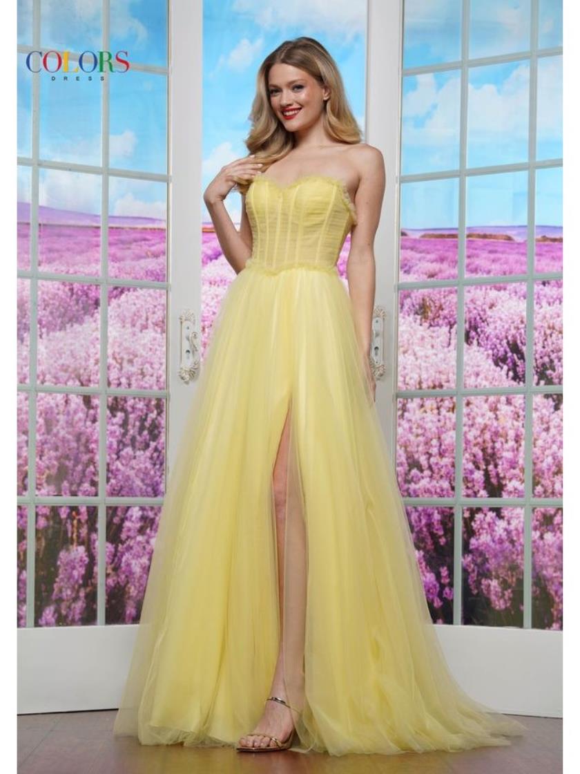 Prom Dresses Formal Ball Gown Long Prom Dress Yellow
