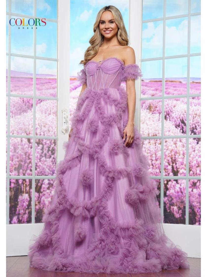 Prom Dresses Long Ruffle Formal Balloon Prom Dress Mulberry