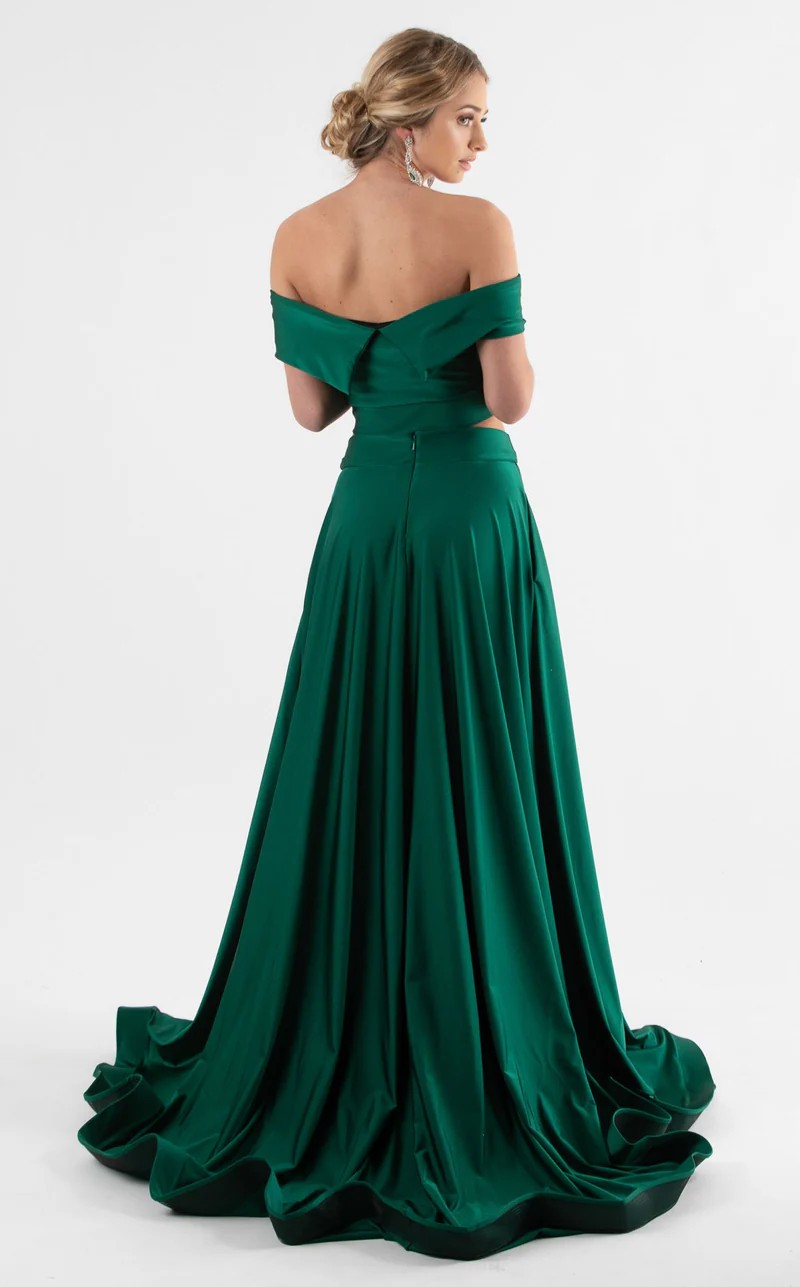 Prom Dresses Long A Line Two Piece Formal Pocket Prom Dress Hunter