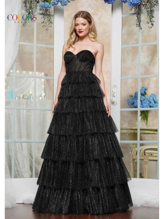 Prom Dresses Long Ruffle Formal Gown Prom Dress Black