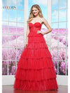 Prom Dresses Long Ruffle Formal Gown Prom Dress Red