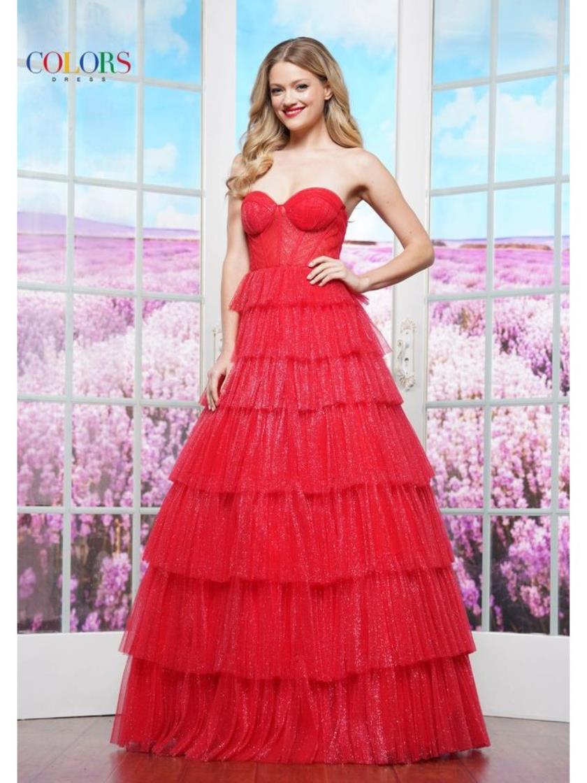 Prom Dresses Long Ruffle Formal Gown Prom Dress Red