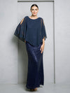 Mother of the Bride Dresses Sequin Lace Long mother of the Bride Dress Navy