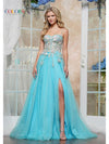 Prom Dresses Long Formal Floral Top Prom Dress Blue