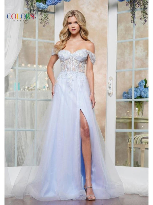 Prom Dresses Fitted Long Formal Evening Prom Dress  Blue Lilac