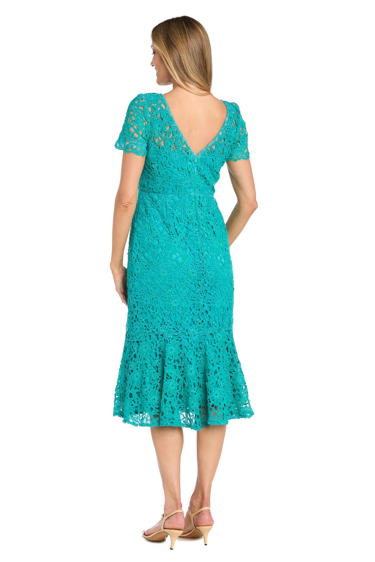 Cocktail Dresses Short Fitted Lace Midi Length Cocktail Dress Jade