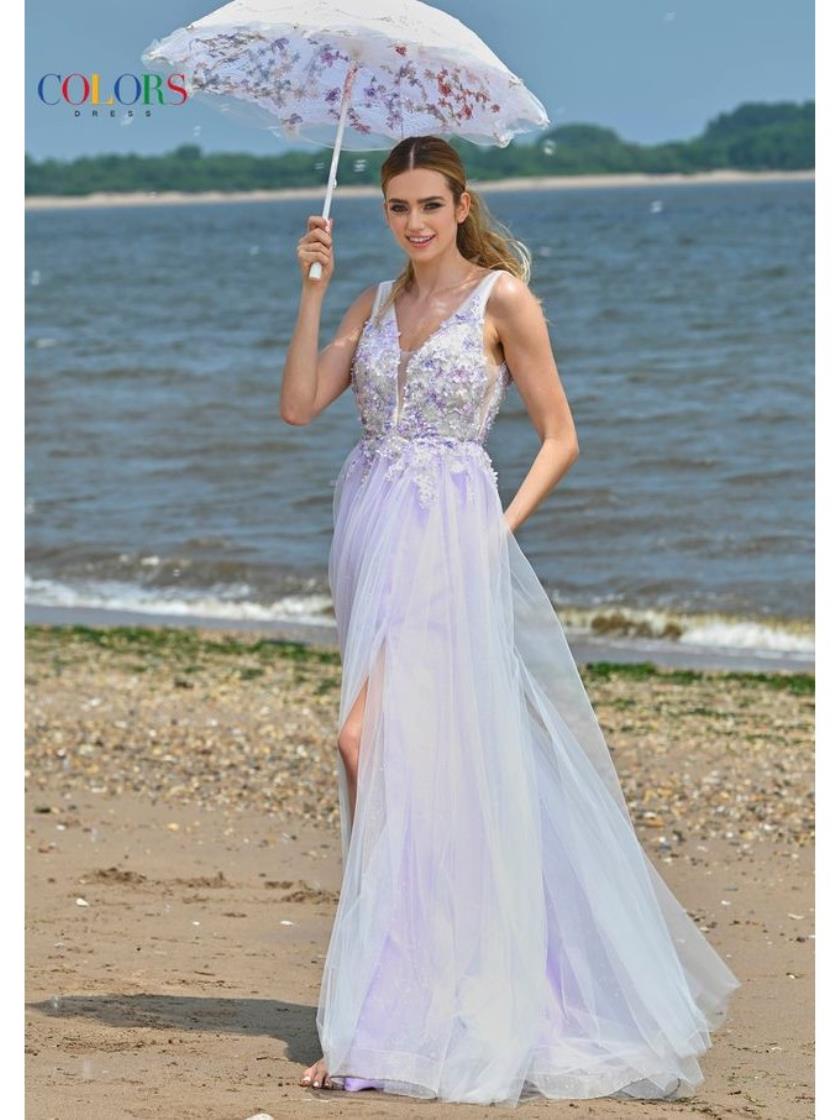 Prom Dresses Long Formal Floral Prom Dress Lilac