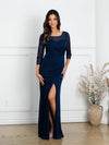 Mother of the Bride Dresses Long Formal Mother of the Bride Slit Dress Navy