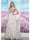 Prom Dresses Long floral Top Formal Ball Gown Prom Dress  Ivory