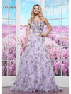 Prom Dresses Long floral Top Formal Ball Gown Prom Dress  Lilac