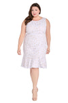 Plus Size Dresses Plus Size Short Cocktail Lace Dress White/Nude