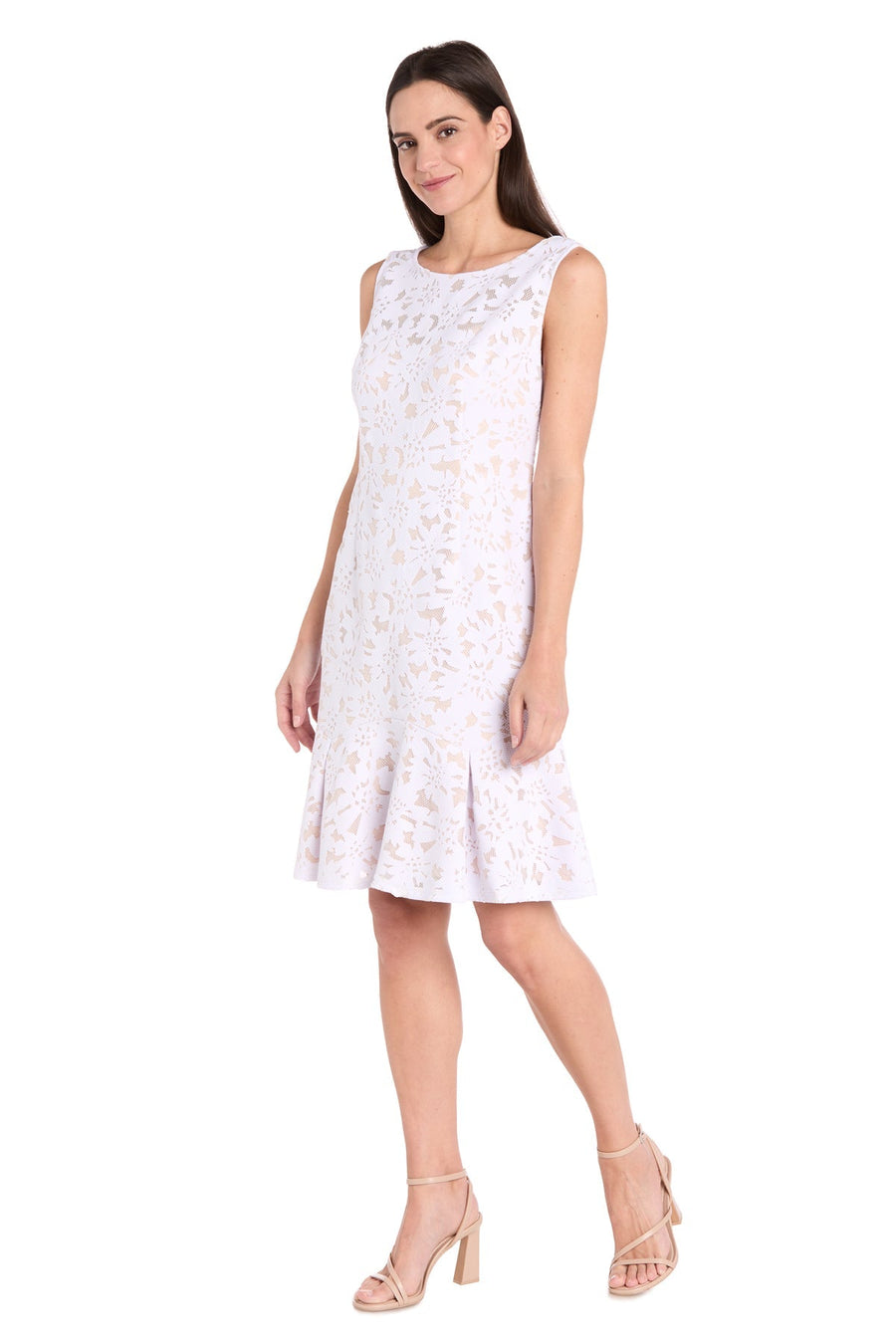 Cocktail Dresses Short Petite Lace Cocktail Dress White/Nude