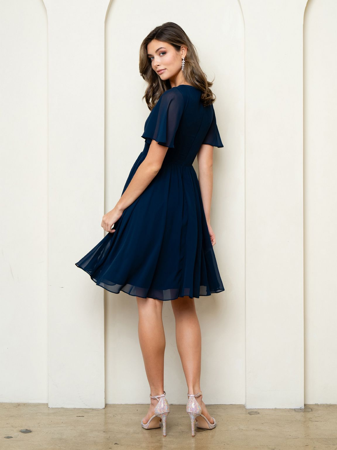 Cocktail Dresses Knee Length A Line Cocktail Dress Navy