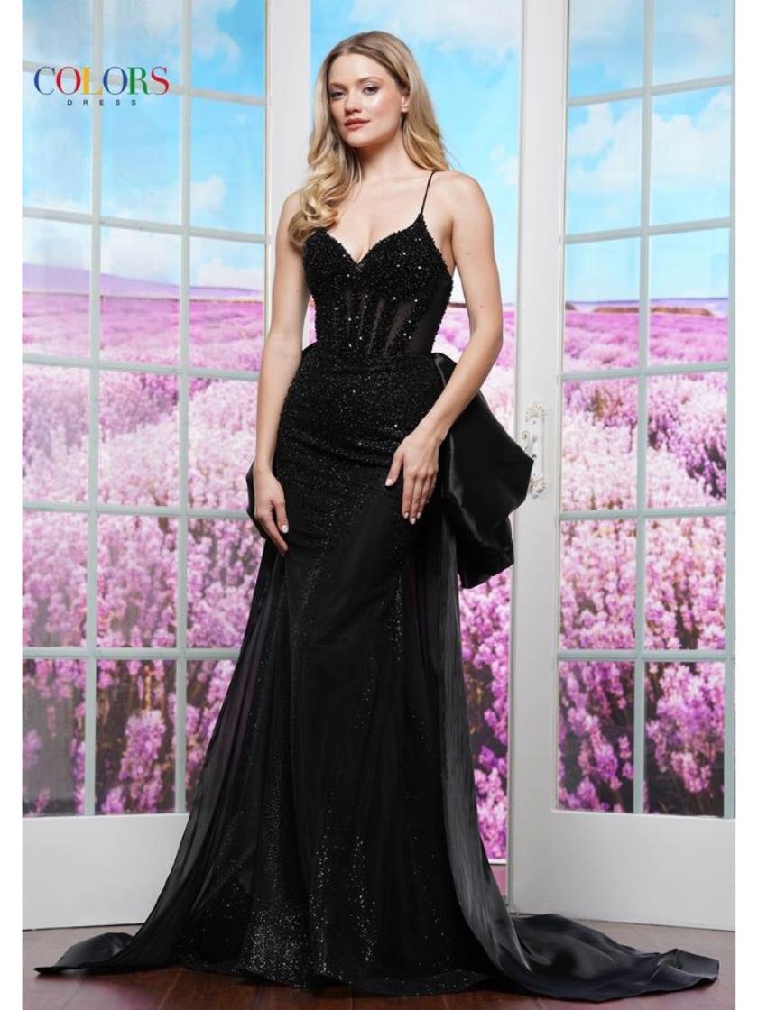 Prom Dresses Long Fully Beaded Fitted Flare Formal Prom Dress Black