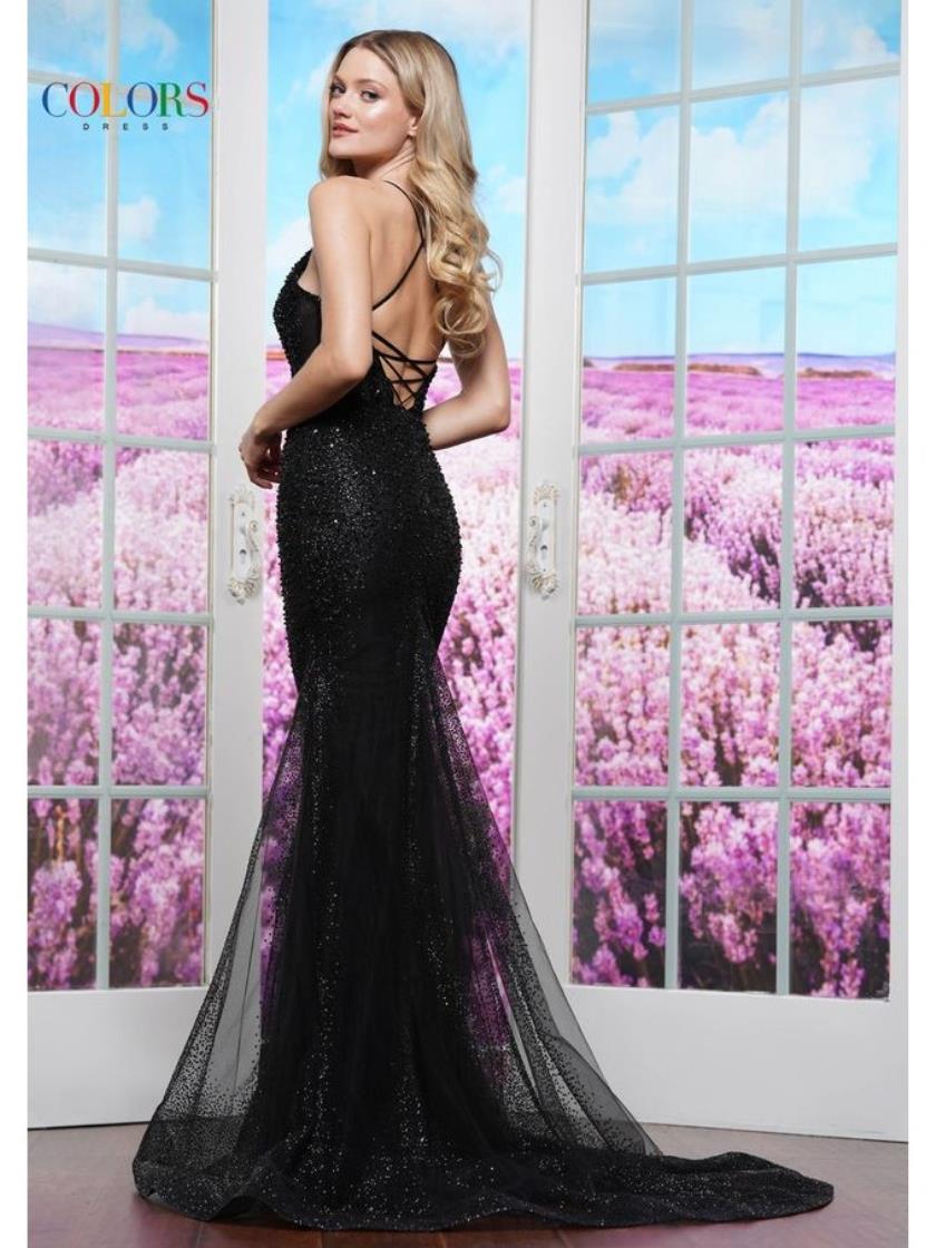 Prom Dresses Long Fully Beaded Fitted Flare Formal Prom Dress Black