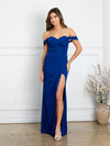 Prom Dresses Fitted Long Formal Slit Prom Dress Royal