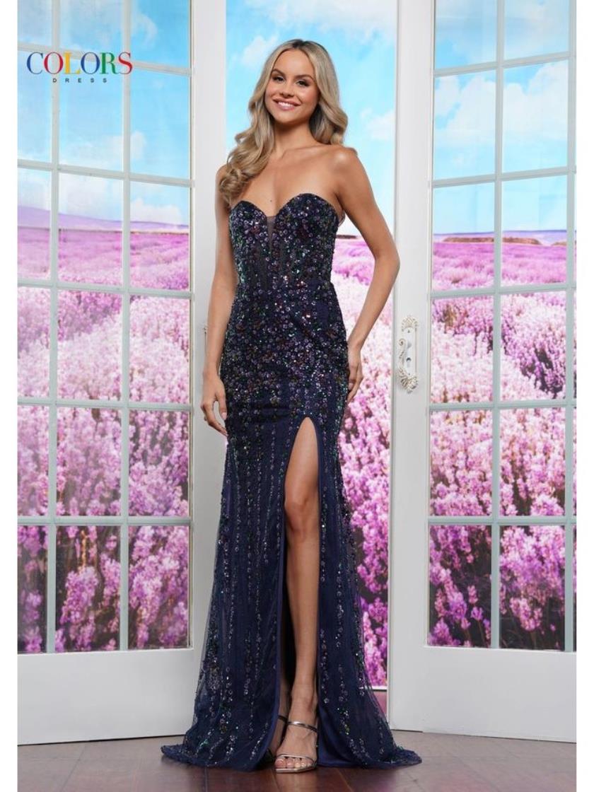 Prom Dresses Formal Flare Fitted Long Prom Dress Navy