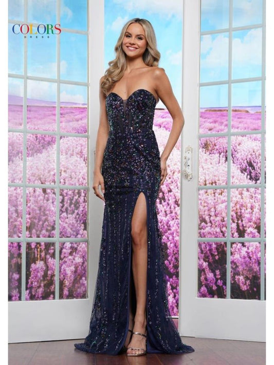 Prom Dresses Formal Flare Fitted Long Prom Dress Navy