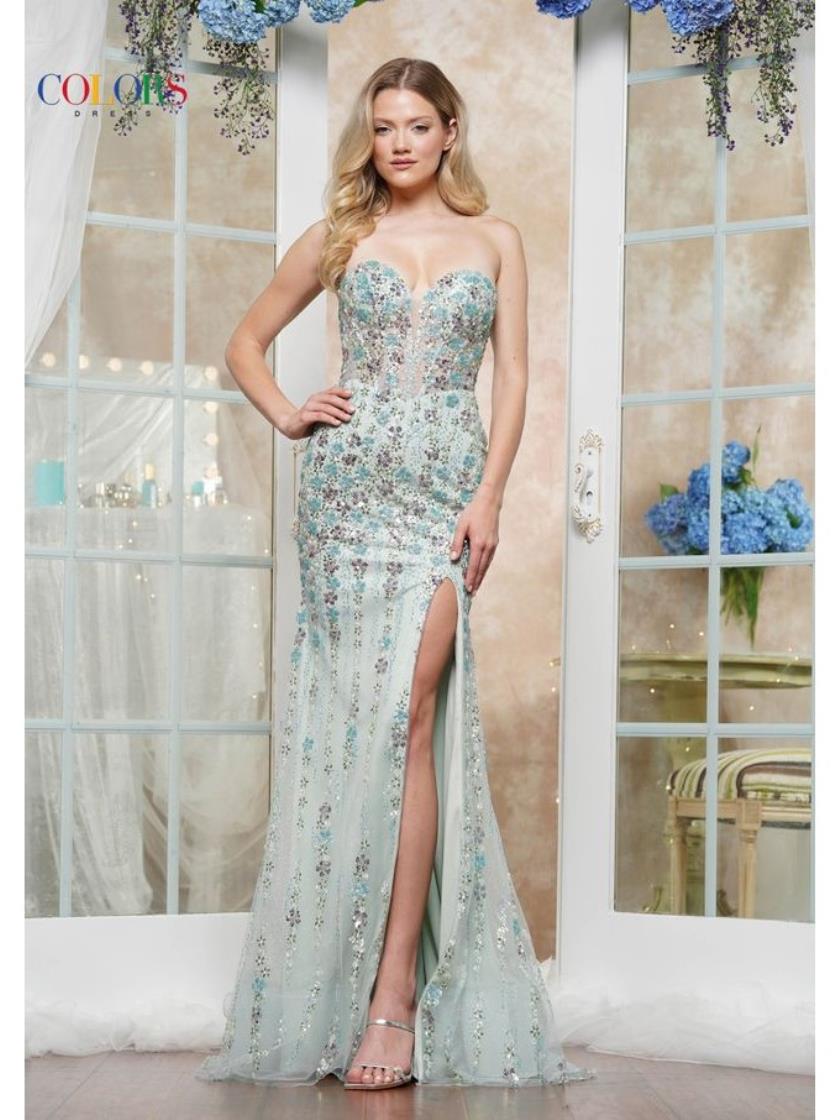 Prom Dresses Formal Flare Fitted Long Prom Dress Tiffany Blue