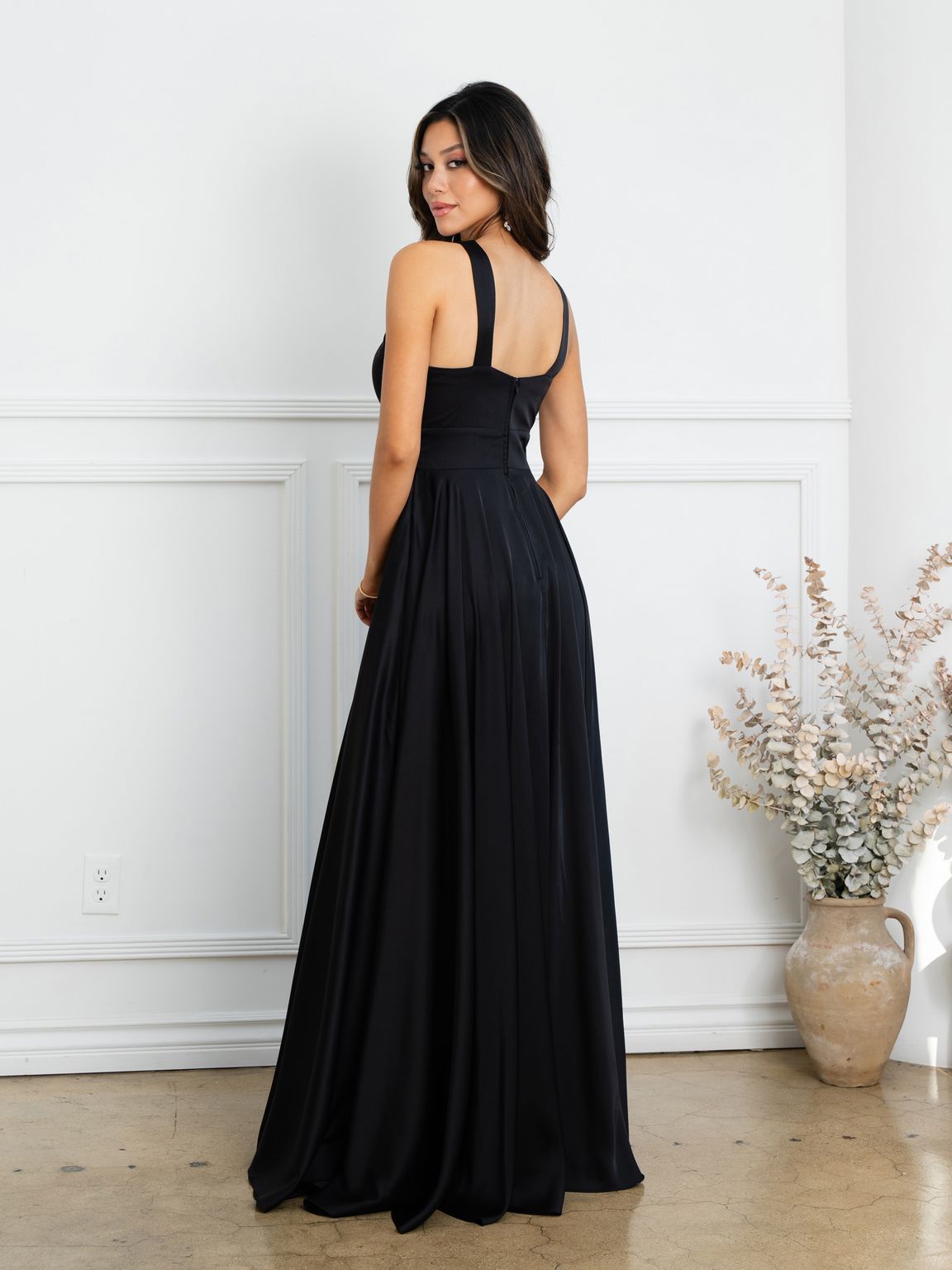 Prom Dresses Prom Long A Line Slit Formal Evening Dress Black